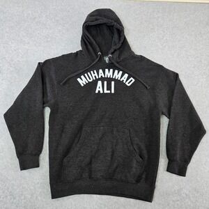 Muhammad Ali Branded Hoodie Sweatshirt Mens Large Grey Boxing Fight Training Gym